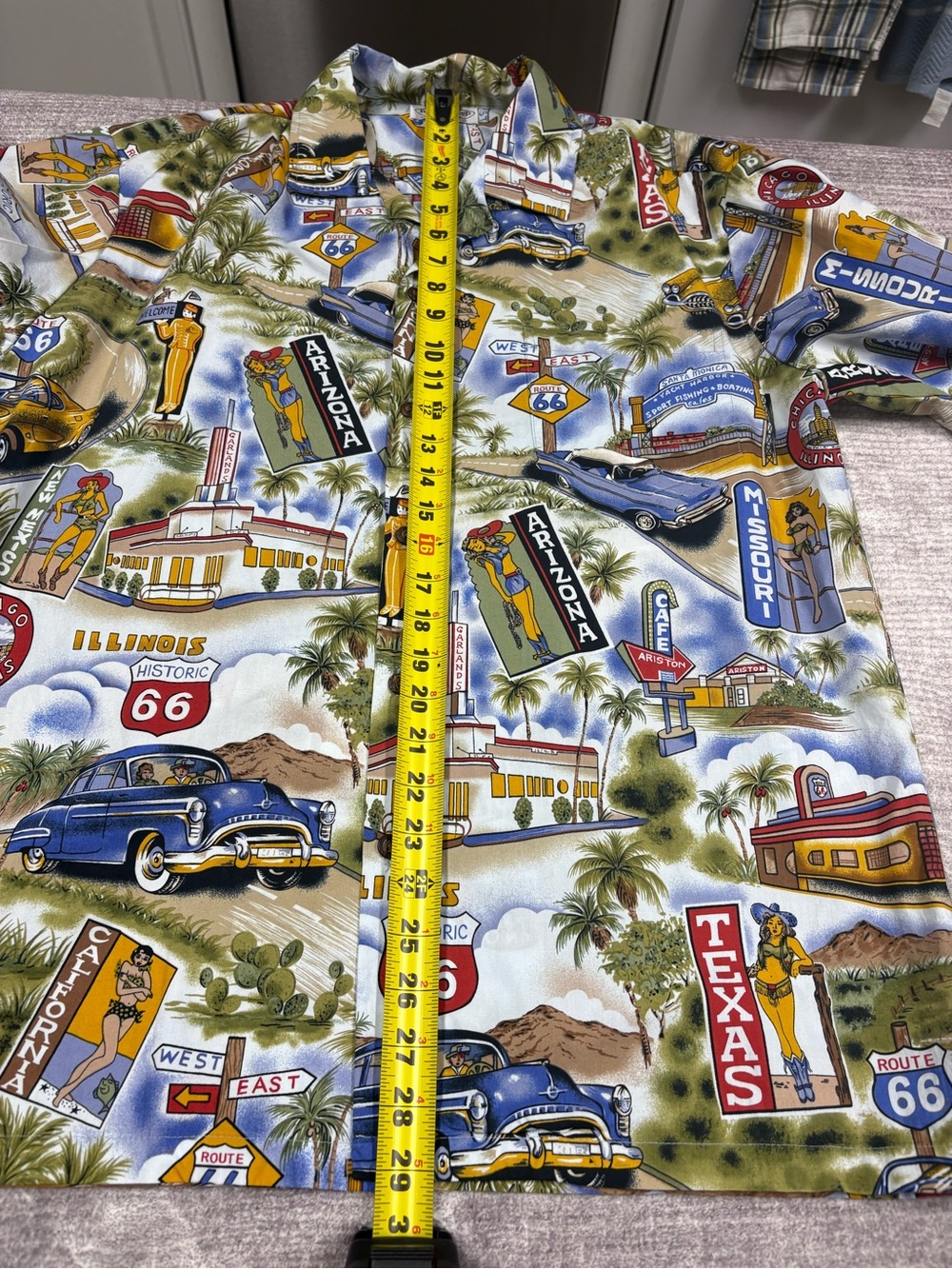 Pacific Legend Men’s L Made in Hawaii Shirt Route 66 Fun Print Cotton - Picture 5 of 8